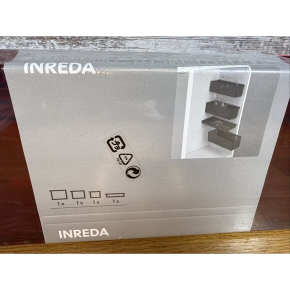 NEW Ikea INREDA Red Acrylic Floating Storage Bins 14" Long 301.339.56 - Picture 2 of 8